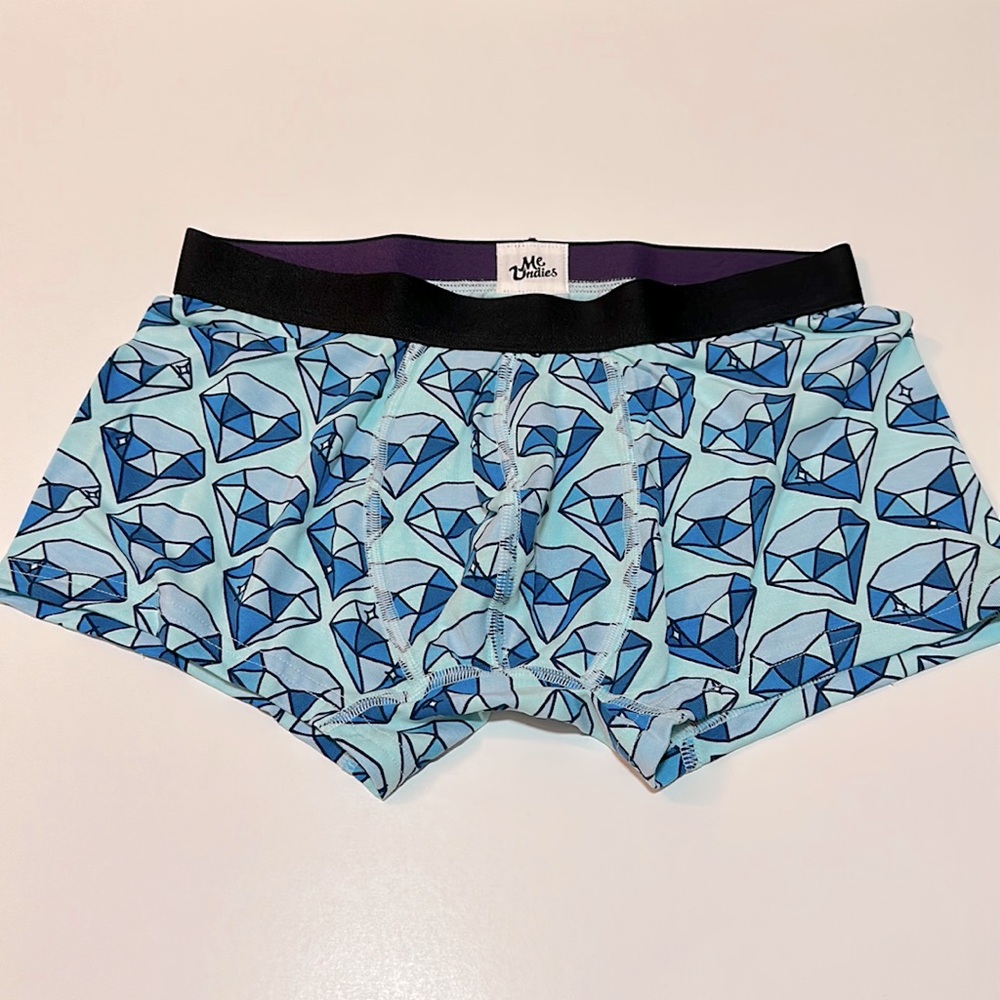 MeUndies Men’s Trunks Blue Ice Diamond Pattern